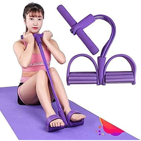 Buy ULTIMAX Pedal Resistance 4-Tube Pull Rope with Foot Pedal Yoga Rally  Strap Elastic Pull Rope Fitness Equipment for Abdomen, Leg, Arm Stretching  Slimming Training-Purple Online in UAE