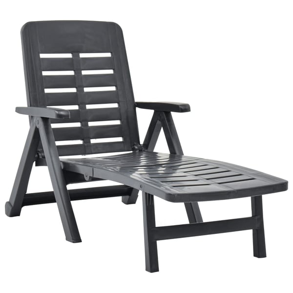 vidaXL Folding Sun Lounger Plastic Anthracite vidaXL Folding Sun Lounger Plastic Anthracite
