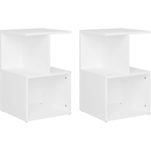Vidaxl Bedside Cabinets 2 Pcs White 35x35x55 Cm Chipboard