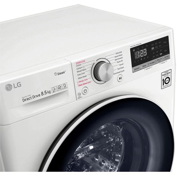 LG Front Load Washer 8.5 kg F2V5GYP0W, AI DD™, Steam+™, Bigger Capacity LG Front Load Washer 8.5 kg F2V5GYP0W, AI DD™, Steam+™, Bigger Capacity