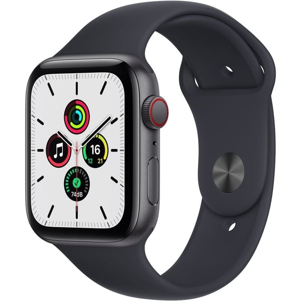 Apple Watch SE GPS+Cellular 44mm Space Grey Aluminium Case Midnight Sport Band - Regular Apple Watch SE GPS+Cellular 44mm Space Grey Aluminium Case Midnight Sport Band - Regular