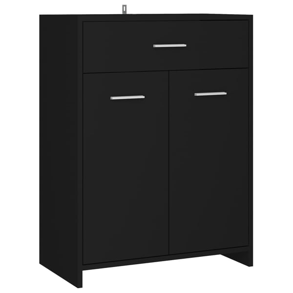 vidaXL Bathroom Cabinet Black 60x33x80 cm Engineered Wood