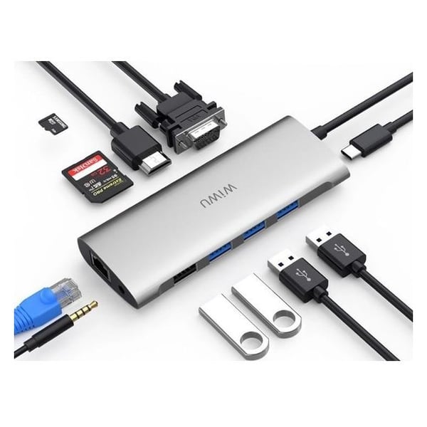 WIWU 505302 Alpha 11in1 Type C Converter Grey For MacBook WIWU 505302 Alpha 11in1 Type C Converter Grey For MacBook