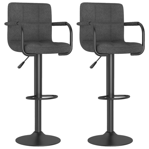 Vidaxl Bar Stools 2 Pcs Dark Grey Fabric Vidaxl Bar Stools 2 Pcs Dark Grey Fabric