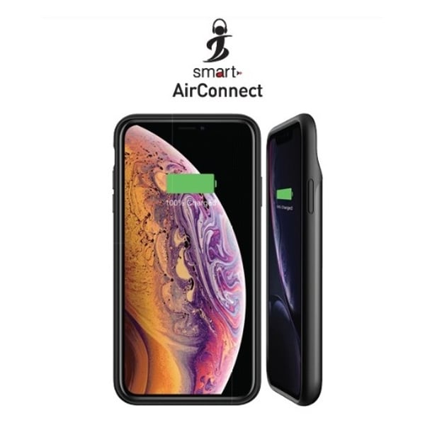 غطاء بطارية سمارت اير كونيكت أسود بسعة 3200 مللي أمبير في الساعة لهاتف iPhone Xs