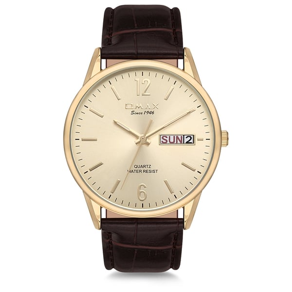 Omax Classic Series Brown Leather Analog Watch For Men JD01G15I Omax Classic Series Brown Leather Analog Watch For Men JD01G15I