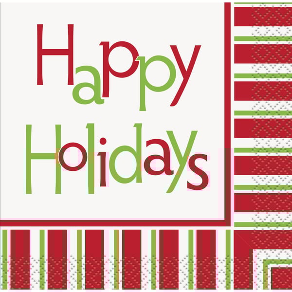 Unique Happy Holidays 24 Beverage Napkins46881 Unique Happy Holidays 24 Beverage Napkins46881