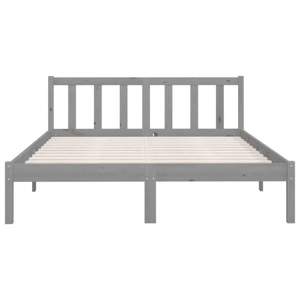 vidaXL Bed Frame Grey Solid Pinewood 140x200 cm