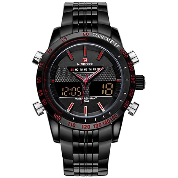 Naviforce Mens Sport Military Watches Luxury Multifunction Business Stainless Steel Quartz Watch For Men