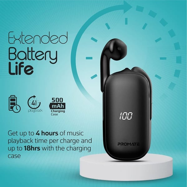 Promate Freepods In Ear True Wireless Earbuds Black Promate Freepods In Ear True Wireless Earbuds Black