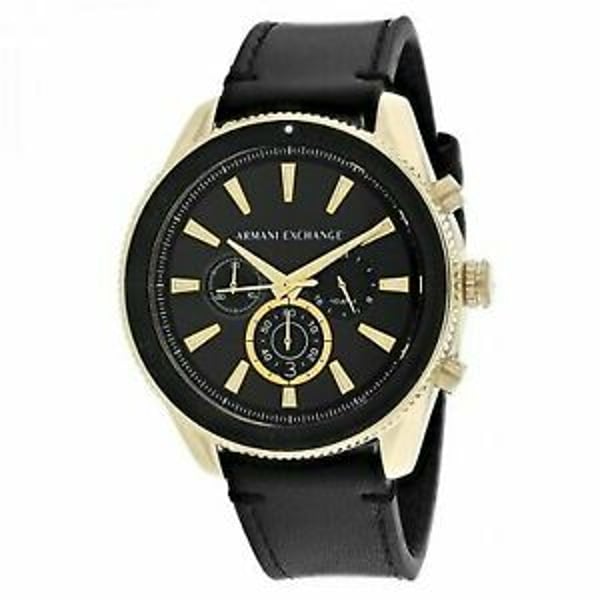 Armani Exchange Black Leather Men Watch AX1818