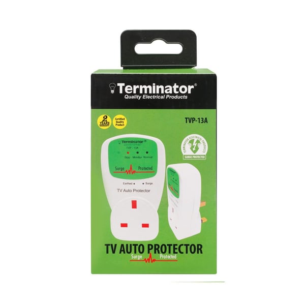 Terminator TV Auto Protector UK Socket with 13A Plug Esma Approved Terminator TV Auto Protector UK Socket with 13A Plug Esma Approved