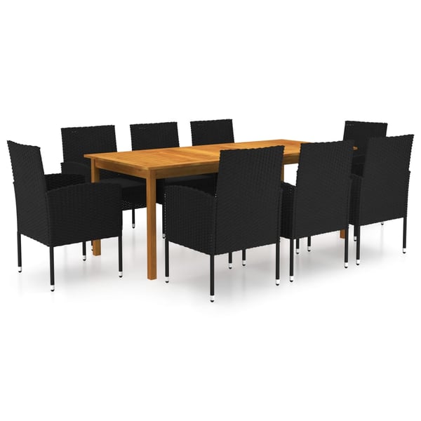 vidaXL 9 Piece Garden Dining Set Black vidaXL 9 Piece Garden Dining Set Black