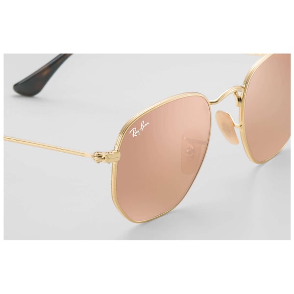 rayban hexagonal gold