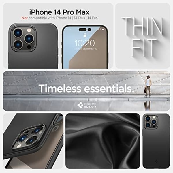 Spigen Thin Fit designed for iPhone 14 Pro Max case cover - Black Spigen Thin Fit designed for iPhone 14 Pro Max case cover - Black