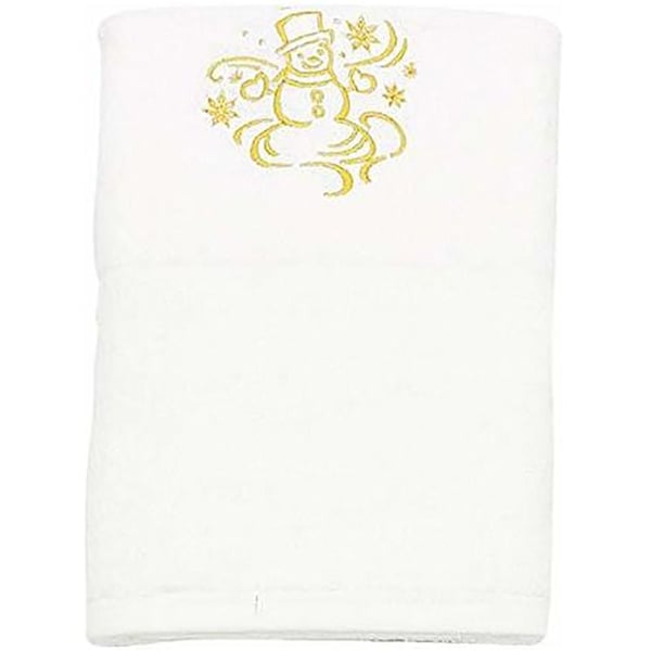 Personalized For You Cotton White Snowman Embroidery Bath Towel 70*140 cm