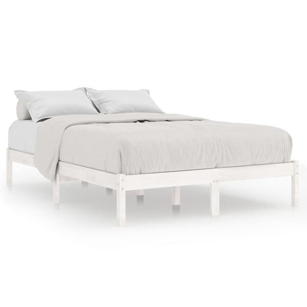 Vidaxl Bed Frame White Solid Pinewood 150x200 Cm 5ft King Size Vidaxl Bed Frame White Solid Pinewood 150x200 Cm 5ft King Size