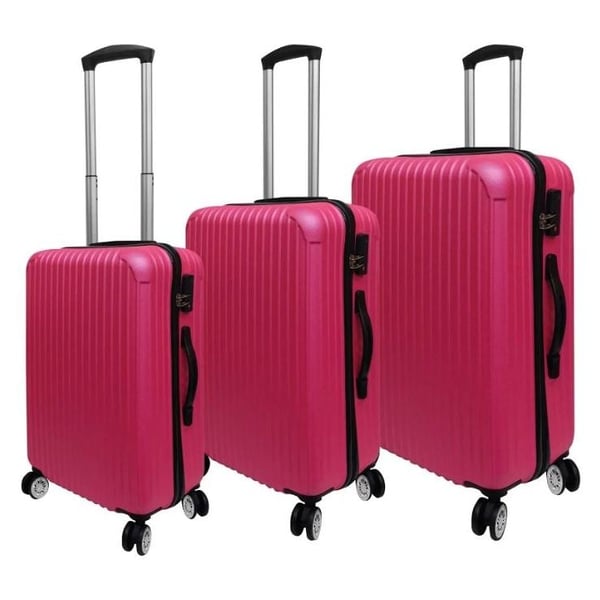 Highflyer Trinity Series Trolley Luggage Bag 3Pc Rose Red TH-019-3PCABS