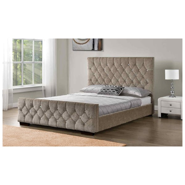 Arya Bedframe Queen Bed without Mattress Beige