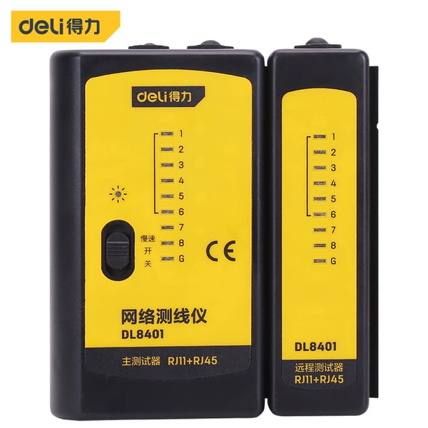 Deli Network Line Meter, RJ11+RJ45, DL8401