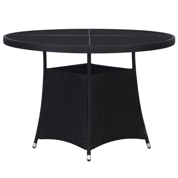 Vidaxl Garden Table Black 110x74 Cm Poly Rattan