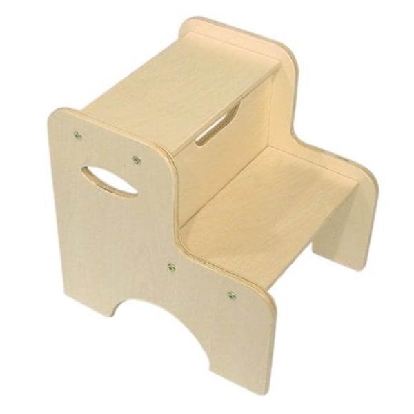 Kidkraft Wooden Two-Step Children's Stool With Handles - Natural