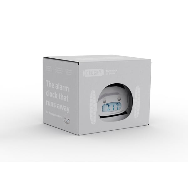 Clocky alarm clock on wheels - Chrome Clocky alarm clock on wheels - Chrome