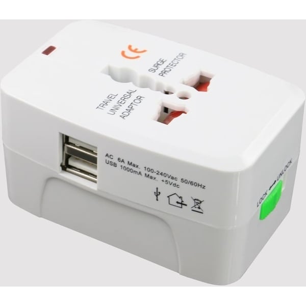Eklasse Universal Socket Travel Adapter Fordable White Eklasse Universal Socket Travel Adapter Fordable White
