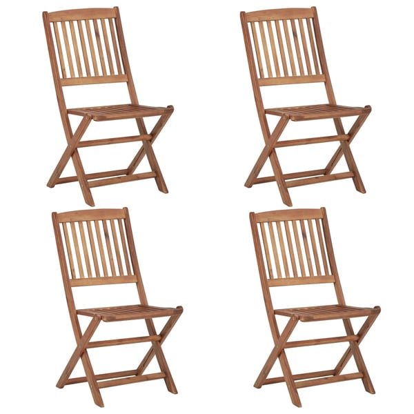 vidaXL Folding Outdoor Chairs 4 pcs Solid Acacia Wood vidaXL Folding Outdoor Chairs 4 pcs Solid Acacia Wood