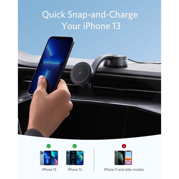 Anker Magnetic Wireless Car Charger Black Anker Magnetic Wireless Car Charger Black