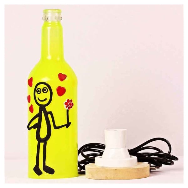 Minimal Love Sign Recycled Bottle Table Lamp Minimal Love Sign Recycled Bottle Table Lamp