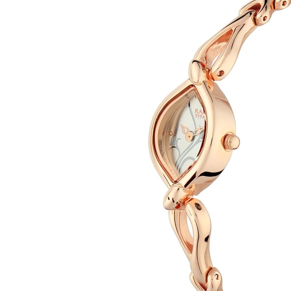 Titan 2455WM01 Womens Watch Raga Collection Analog White Dial Rose Gold Stainless Band price in Bahrain Buy Titan 2455WM01 Womens Watch Raga Collection Analog White Dial Rose Gold Stainless Band in Ba...