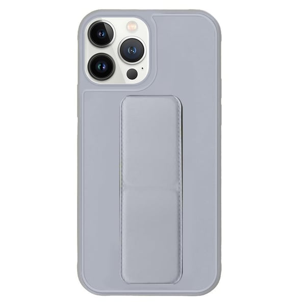 Margoun case for iPhone 14 Pro with Hand Grip Foldable Magnetic Kickstand Wrist Strap Finger Grip Cover 6.1 inch Grey