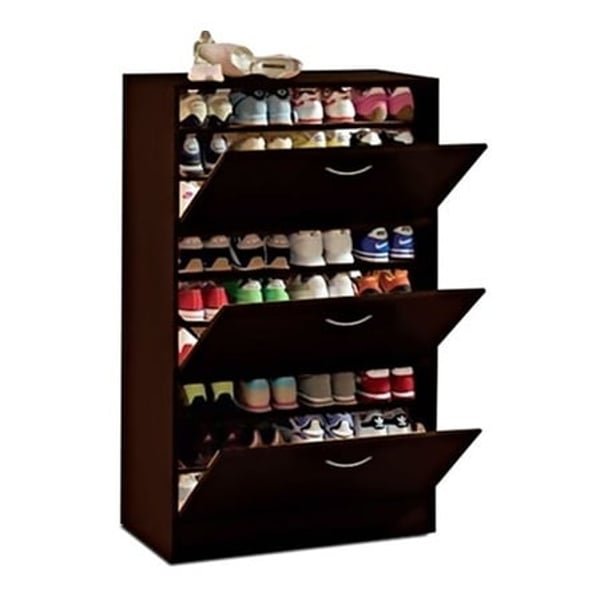 Three-Door Big Foot Shoe Cabinet (Brown) Three-Door Big Foot Shoe Cabinet (Brown)