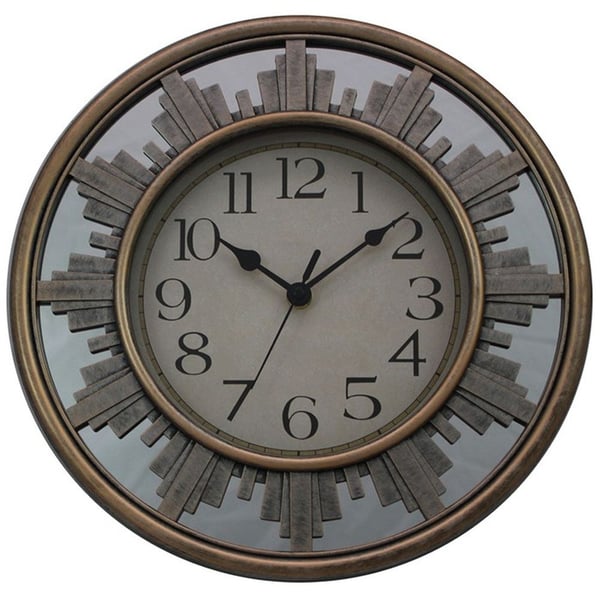 Buy Lexie Plastic Antique Silver Wall Clock 11.8 inches Online in UAE
