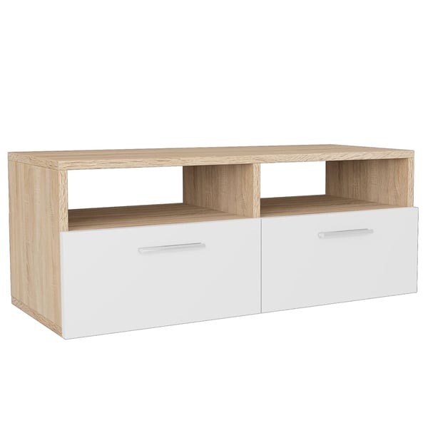 vidaXL TV Cabinet Engineered Wood 95x35x36 cm Oak and White vidaXL TV Cabinet Engineered Wood 95x35x36 cm Oak and White