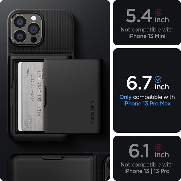 Spigen Slim Armor Cs Designed For Iphone 13 Pro Max Case Cover - Black