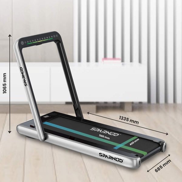 Sparnod Fitness 2 in 1 Foldable Treadmill For Home Cum Under Desk Walking Pad (4 HP Peak) STH-3000 Sparnod Fitness 2 in 1 Foldable Treadmill For Home Cum Under Desk Walking Pad (4 HP Peak) STH-3000