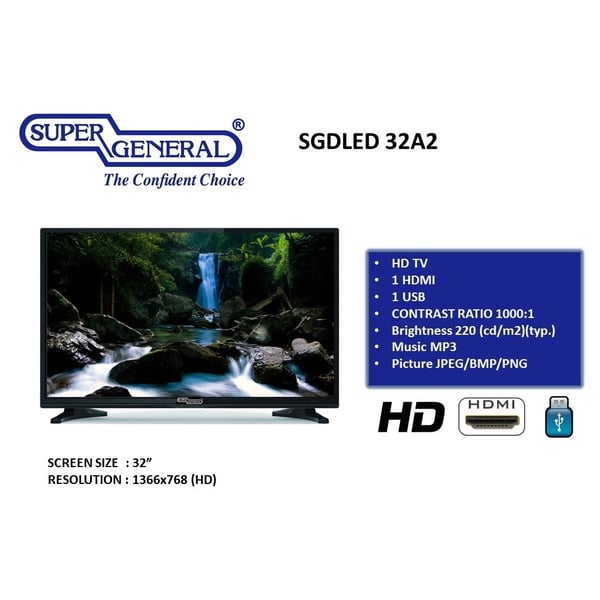 Super General SGLED32A2 Full HD LED Television 32inch Super General SGLED32A2 Full HD LED Television 32inch