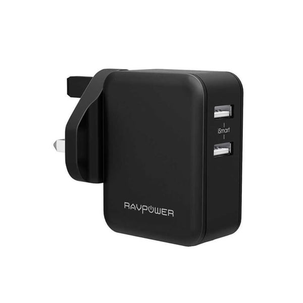 Ravpower 24w 4.8a Dual USB Wall Charger UK Adapter Black Ravpower 24w 4.8a Dual USB Wall Charger UK Adapter Black