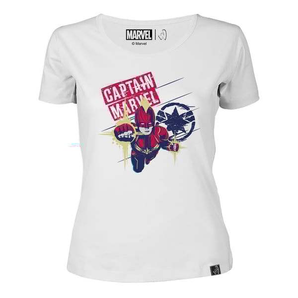 Marvel Higher Further Faster Women s Round Neck T shirt White Medium price in Bahrain Buy Marvel Higher Further Faster Women s Round Neck T shirt White Medium in Bahrain