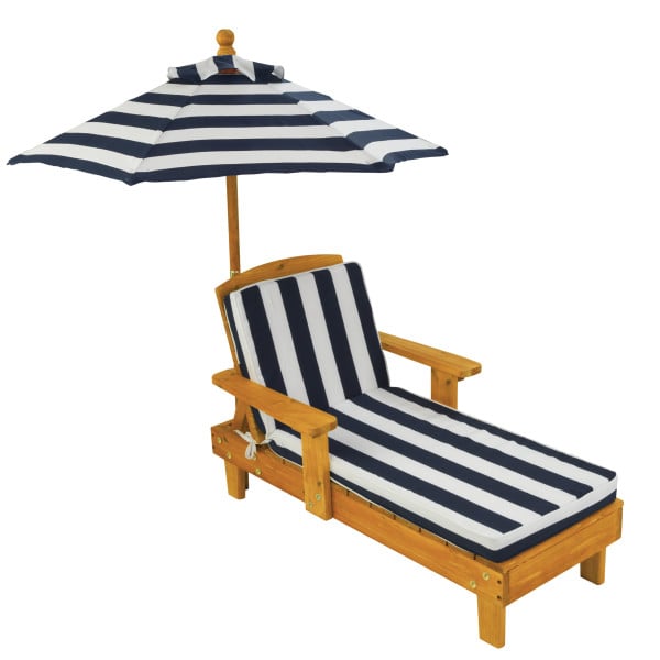 KidKraft Outdoor Chaise with Umbrella - Navy