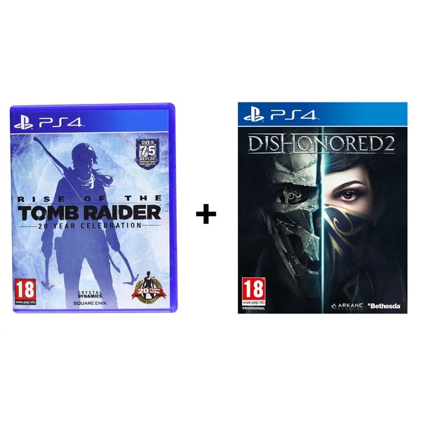 PS4 Rise of The Tomb Raider: 20 Year Celebration Game + PS4 Dishonored 2 Game