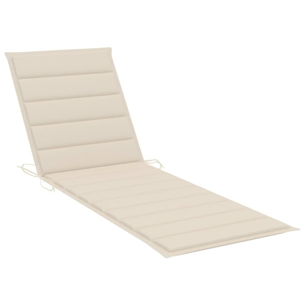 vidaXL Sun Lounger Cushion Cream 200x60x3 cm Fabric