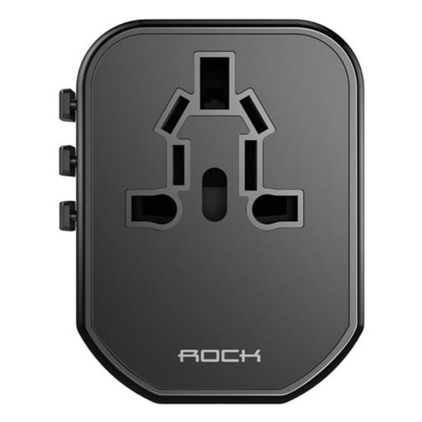 Rock 5V/3A Dual USB Universal Adaptor Black Rock 5V/3A Dual USB Universal Adaptor Black