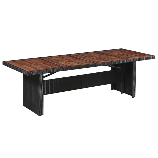Vidaxl Garden Table 240x90x74 Cm Poly Rattan And Solid Acacia Wood