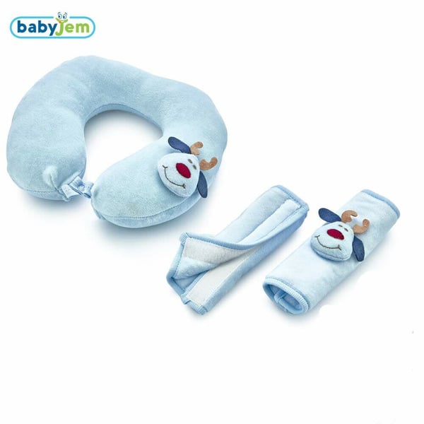 Buy Babyjem Car Travel Cushion Set Blue Color Shoulder Pillow