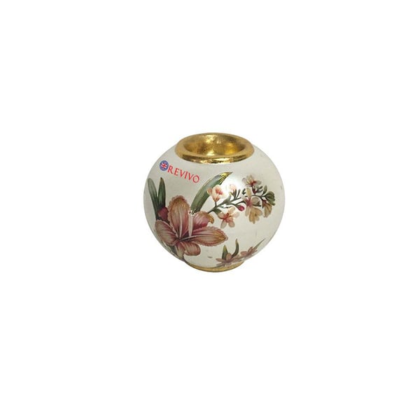 Revivo T-Light Holder Gold Cream 10X10X8.5cm Revivo T-Light Holder Gold Cream 10X10X8.5cm