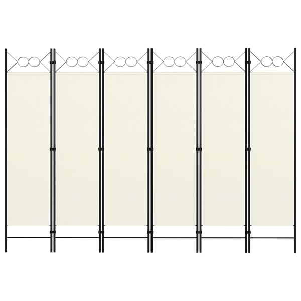 Vidaxl 6-panel Room Divider Cream White 240x180 Cm