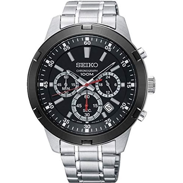 Seiko Neo Sports Black Chronograph Dial Steel Men's Watch SKS611P1